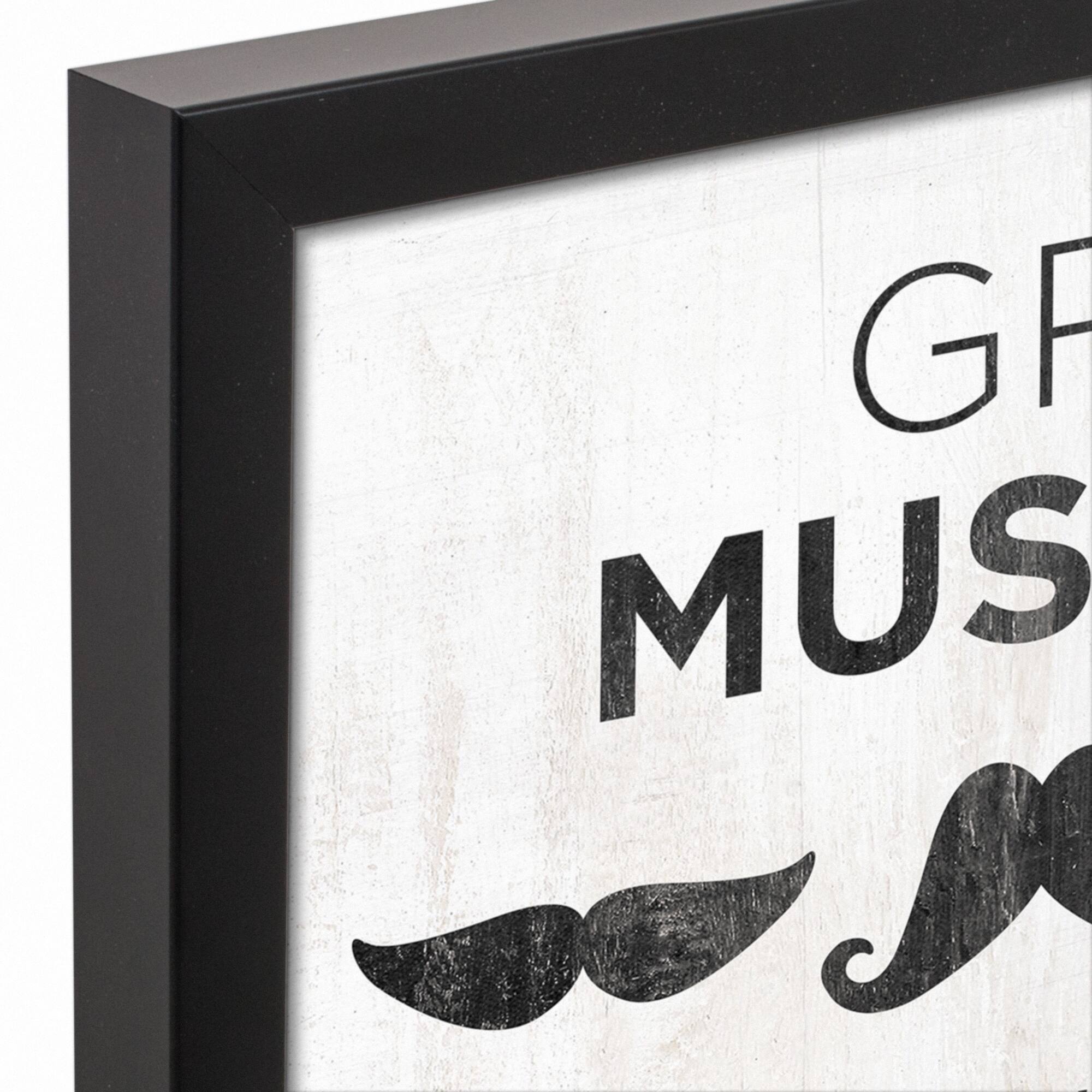Great Mustache Papa Black Framed Canvas